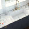 Ruvati 27-inch Fireclay Undermount / Drop-in Topmount Kitchen Sink Single Bowl - White - RVL2707WH