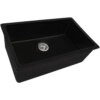 Ruvati 30-inch Fireclay Undermount / Drop-in Topmount Kitchen Sink Single Bowl - Glossy Black - RVL3030BK Ruvati 30-inch Fireclay Undermount / Drop-in Topmount Kitchen Sink Single Bowl - Glossy Black - RVL3030BK