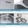 Ruvati 29-inch Undermount 50/50 Double Bowl 16 Gauge Stainless Steel Kitchen Sink - RVM4301 Ruvati 29-inch Undermount 50/50 Double Bowl 16 Gauge Stainless Steel Kitchen Sink - RVM4301