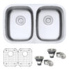 Ruvati 29-inch Undermount 50/50 Double Bowl 16 Gauge Stainless Steel Kitchen Sink - RVM4301 Undermount Double Bowl Stainless Steel Sink