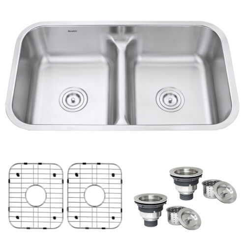 Low-Divide Double Bowl Undermount Sink