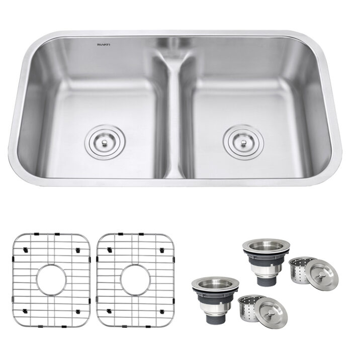 Low-Divide Double Bowl Undermount Sink
