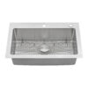Ruvati 33 x 22 inch Drop-in Topmount Kitchen Sink 16 Gauge Stainless Steel Single Bowl - RVM5001