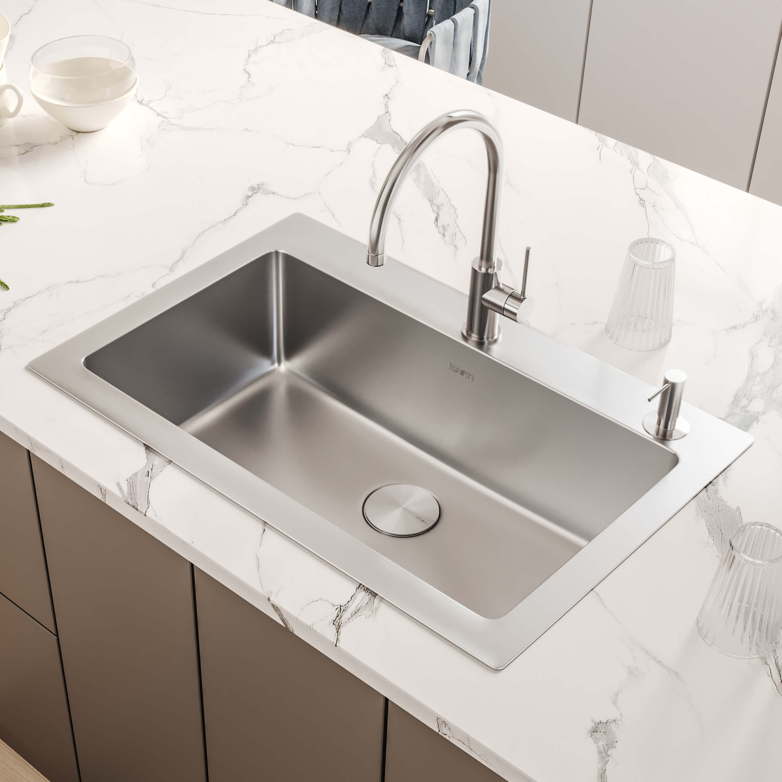 Ruvati Modena RVM5001 Stainless Steel Drop-in Kitchen Sink Drop-in Stainless Steel Kitchen Sink