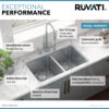 Ruvati 28-inch Undermount Kitchen Sink 50/50 Double Bowl 16 Gauge Stainless Steel - RVM5077 Ruvati 28-inch Undermount Kitchen Sink 50/50 Double Bowl 16 Gauge Stainless Steel - RVM5077