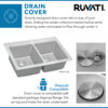 Ruvati 33 x 22 inch Drop-in Topmount Kitchen Sink 16 Gauge Stainless Steel 50/50 Double Bowl - RVM5150 Ruvati 33 x 22 inch Drop-in Topmount Kitchen Sink 16 Gauge Stainless Steel 50/50 Double Bowl - RVM5150