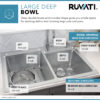 Ruvati 33 x 22 inch Drop-in Topmount Kitchen Sink 16 Gauge Stainless Steel 60/40 Double Bowl - RVM5166 Ruvati 33 x 22 inch Drop-in Topmount Kitchen Sink 16 Gauge Stainless Steel 60/40 Double Bowl - RVM5166