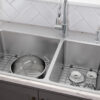 Ruvati 33 x 22 inch Drop-in Topmount Kitchen Sink 16 Gauge Stainless Steel 70/30 Double Bowl - RVM5173