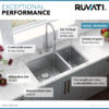 Ruvati 32-inch Undermount Kitchen Sink 70/30 Double Bowl 16 Gauge Stainless Steel - RVM5300 Ruvati 32-inch Undermount Kitchen Sink 70/30 Double Bowl 16 Gauge Stainless Steel - RVM5300