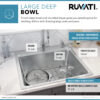 Ruvati 23 x 20 inch Drop-in Topmount Kitchen Sink 16 Gauge Stainless Steel Single Bowl - RVM5923