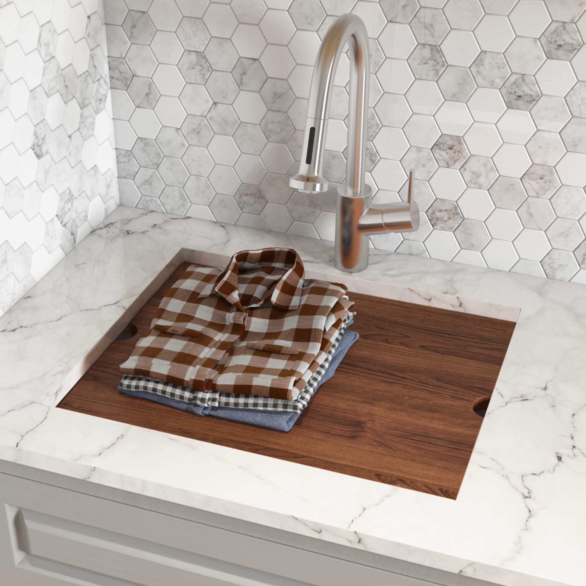 Deep Undermount Laundry Workstation Sink