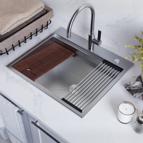 Drop-in Laundry Sink with Washboard
