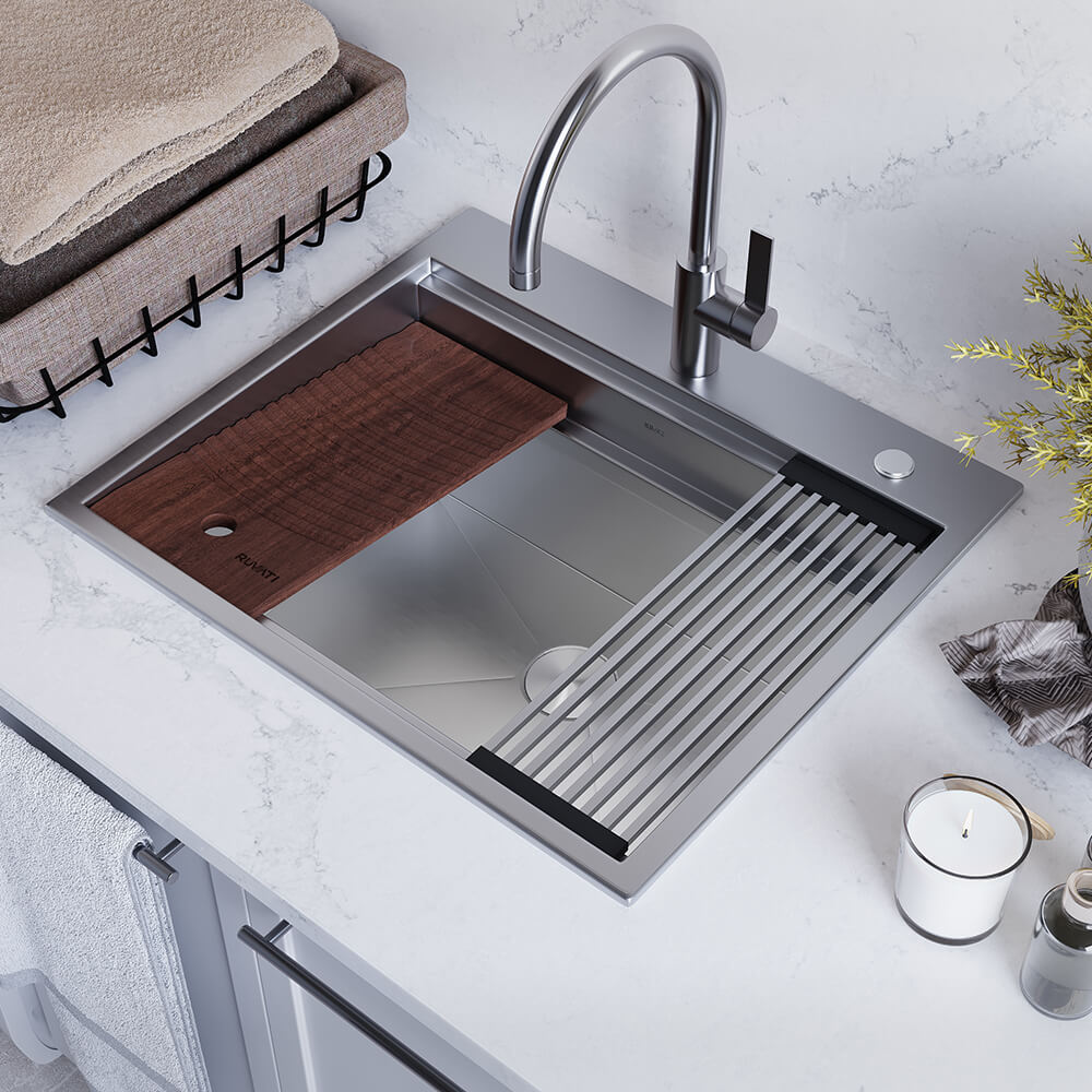 Drop-in Laundry Sink with Washboard