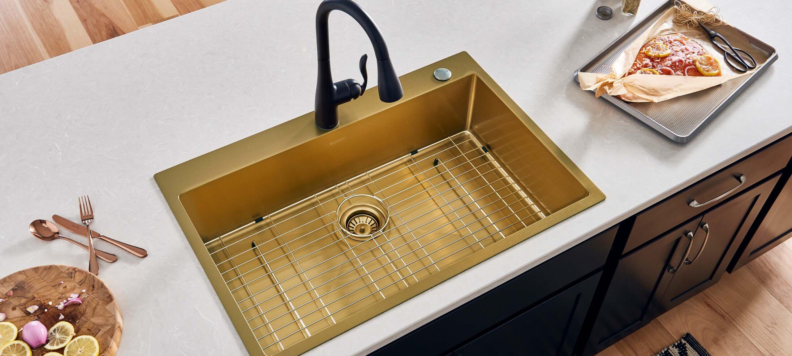 Gold Sinks For A Kitchen Glow Up