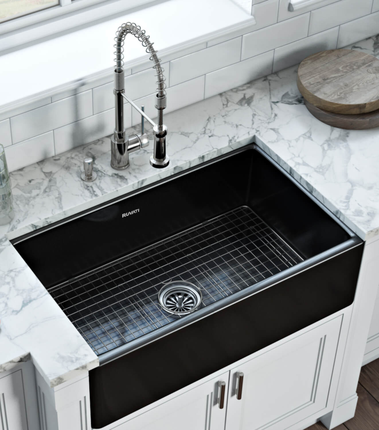 Benefits of Ruvati Fiamma Fireclay Sinks: Elegant & Durable Black kitchen sink