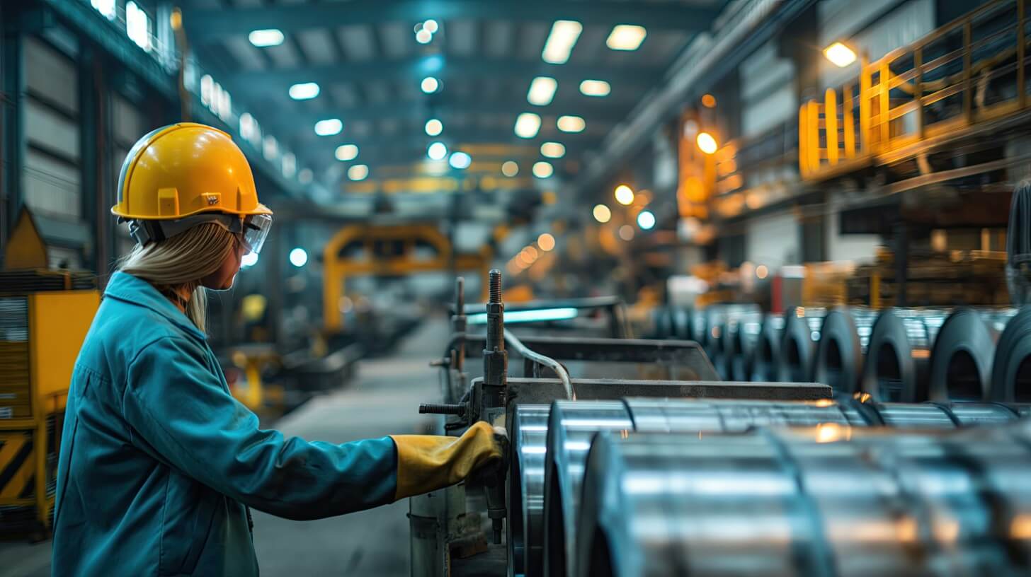 buyersguide-blgpst-304vs316-2 a kitchen sink manufacturing worker on a press machine